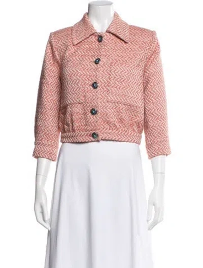 Pre-owned L'agence Tweed Tweed Pattern Jacket W/ Tags In Pink