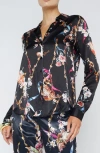 L'agence Tyler Floral Print Long Sleeve Silk Shirt