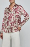 L'agence Tyler Silk Button-front Blouse In Multi