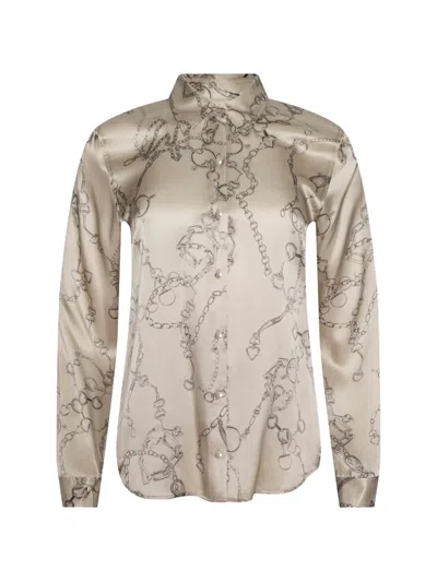 L'agence Tyler Horsebit-chain Blouse In Neutral