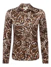 L'agence Tyler Printed Long-sleeve Silk Blouse In Brown