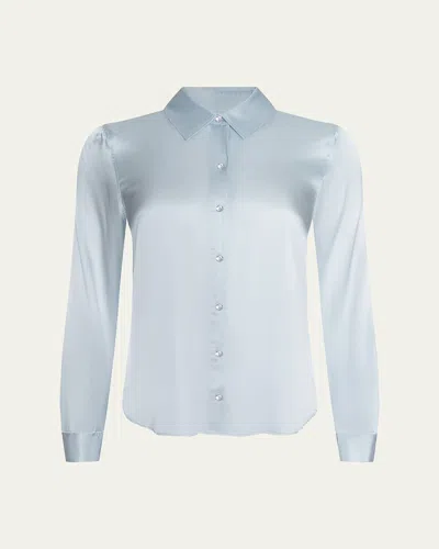L'agence Tyler Long-sleeve Blouse In Pale Mist