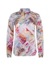 L'agence Tyler Postcard-print Silk Blouse In Multi
