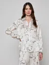 L'agence Tyler Silk Printed Blouse In White