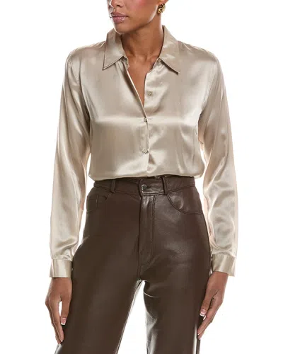 L'agence Tyler Silk Blouse In Neutral