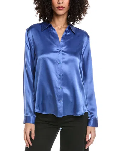 L'agence Tyler Silk Blouse In Blue