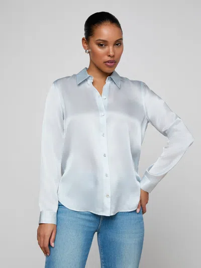 L'agence Tyler Silk Blouse In White