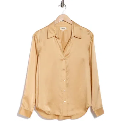 L'agence Tyler Silk Blouse In Brown