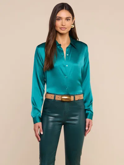 L'agence Tyler Silk Blouse In Deep Jungle