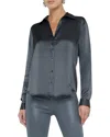 L'agence Tyler Silk Blouse In Gray
