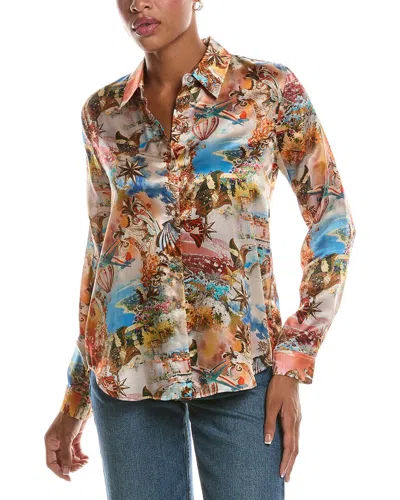 L'agence Tyler Silk Blouse In Mtcl-multi Collage
