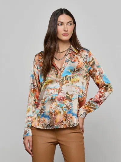 L'agence Tyler Silk Blouse In Multi