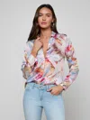 L'agence Tyler Postcard-print Silk Blouse In Multi