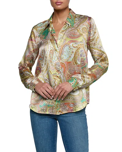 L'agence Tyler Silk Blouse In Multi