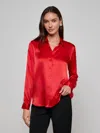 L'agence Tyler Silk Blouse In Red