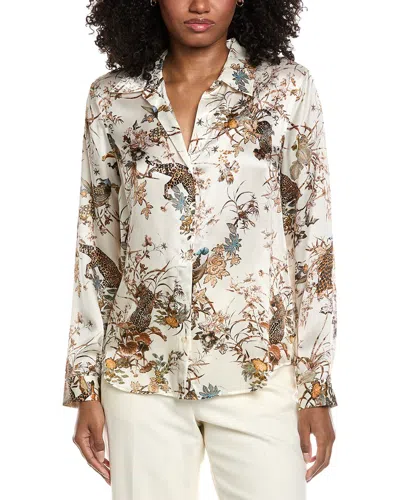 L'agence Tyler Silk Blouse In White