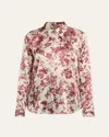 L'agence Tyler Silk Button-front Blouse In Multi