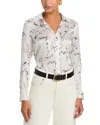 L'agence Tyler Silk Printed Blouse In Gray