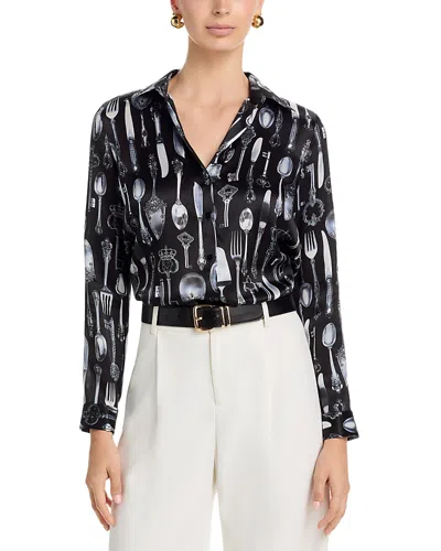 L'AGENCE L'AGENCE TYLER SILK PRINTED BLOUSE