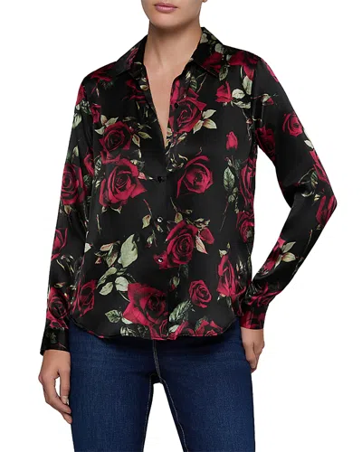 L'agence Tyler Silk Printed Long Sleeve Blouse In Multi