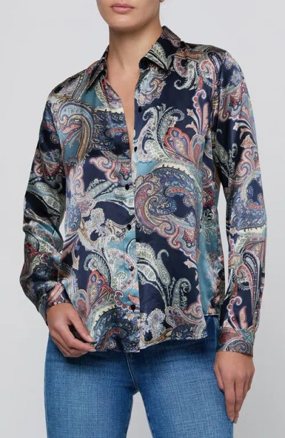 L'agence Tyler Silk Shirt In Multi