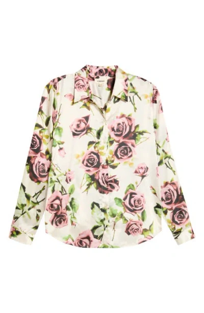 L'agence Tyler Silk Shirt In Neutral