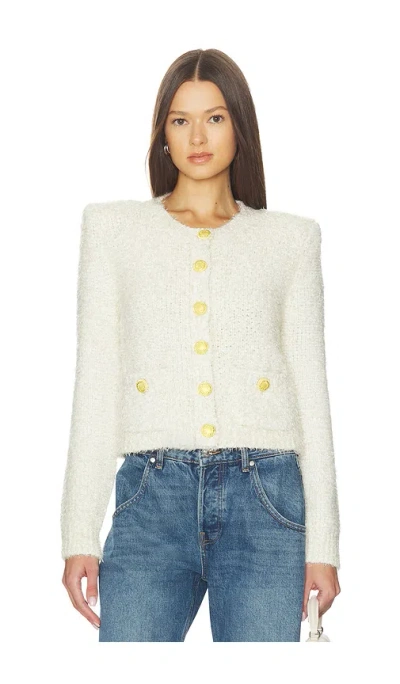 L'agence Una Knit Cardigan In White