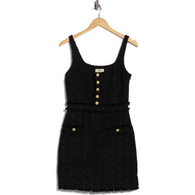 L'agence Valli Square Neck Wool-blend Mini Dress In Black