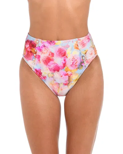 L'agence Vanessa Soft Cloud High-waisted Bikini Bottom In Pink