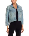 L'agence Vangie High Low Embellished Jacket In Blue