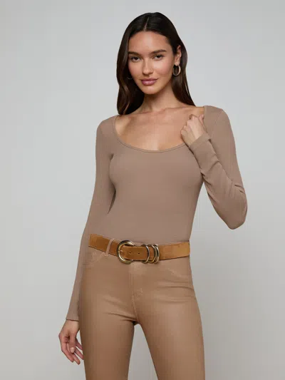 L'agence Vanya Scoopneck Top In Brown