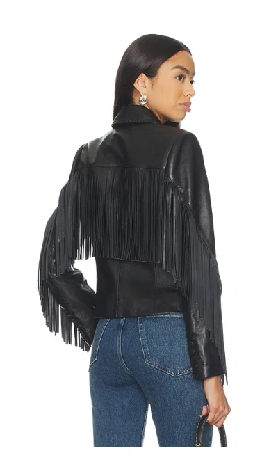 L'agence Vashti Fringe Blazer In Black
