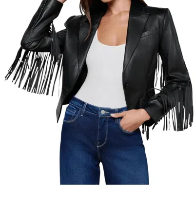 L'agence Vashti Fringe Blazer In Black