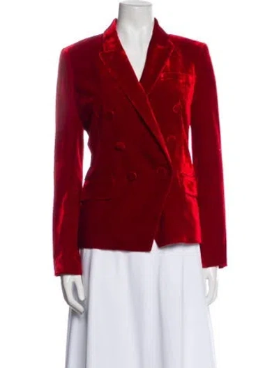 Pre-owned L'agence Velour Blazer In Red