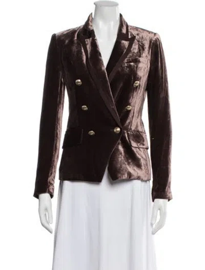 Pre-owned L'agence Velvet Blazer In Brown