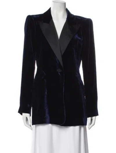 Pre-owned L'agence Velvet Peacoat W/ Tags In Blue