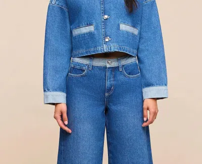 L'agence Verona Collarless Jacket In Blue