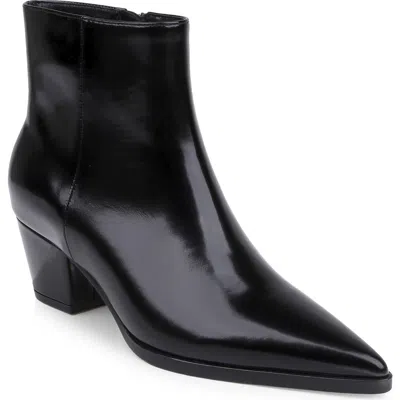 L'agence Vesey Ii Pointed Toe Bootie In Black Leather