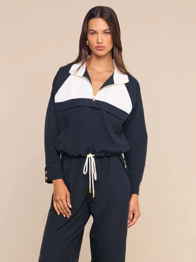 L'agence Vex Cropped Windbreaker In Black/white