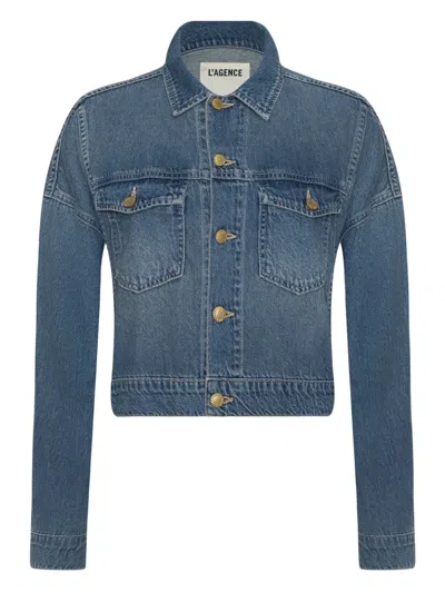 L'agence Vianney Hi-lo Buttoned Jacket In Blue