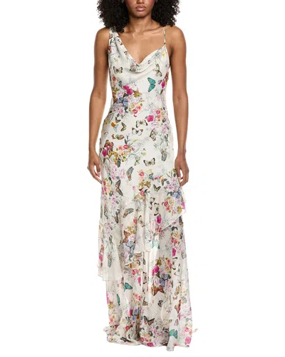 L'agence Viola Asymmetrical Cowl Neck Gown In Multi