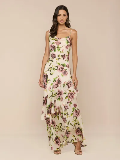 L'agence Viola Silk Cowl-neck Gown In White