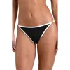 L'agence Violet Fine Line String Bikini Bottom In Black