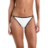 L'agence Violet Fine Line String Bikini Bottom In White
