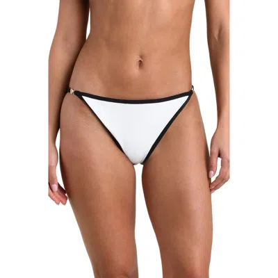 L'agence Violet Fine Line String Bikini Bottom In White