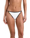 L'agence Violet Fine Line String Bikini Bottom In White