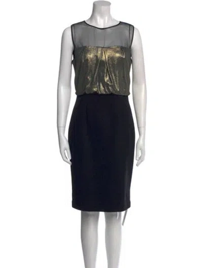 Pre-owned L'agence Virgin Wool Knee-length Dress In Black