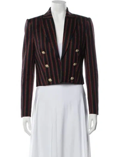 Pre-owned L'agence Virgin Wool Striped Blazer In Multicolor