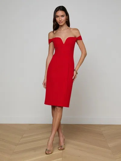 L'agence Vivie Corset V Wire Dress In Red