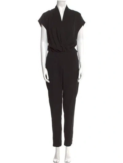 Pre-owned L'agence V-neck Jumpsuit In Black